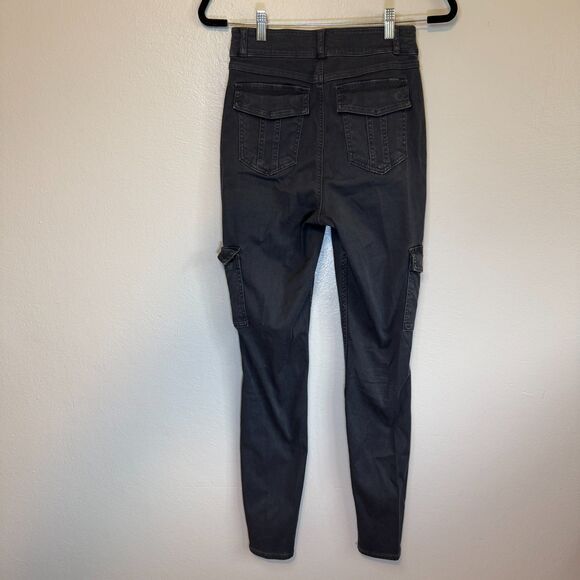 Spanx Stretch Twill Ankle Dark Gray Cargo Pants Medium TALL Inseam - Picture 11 of 14